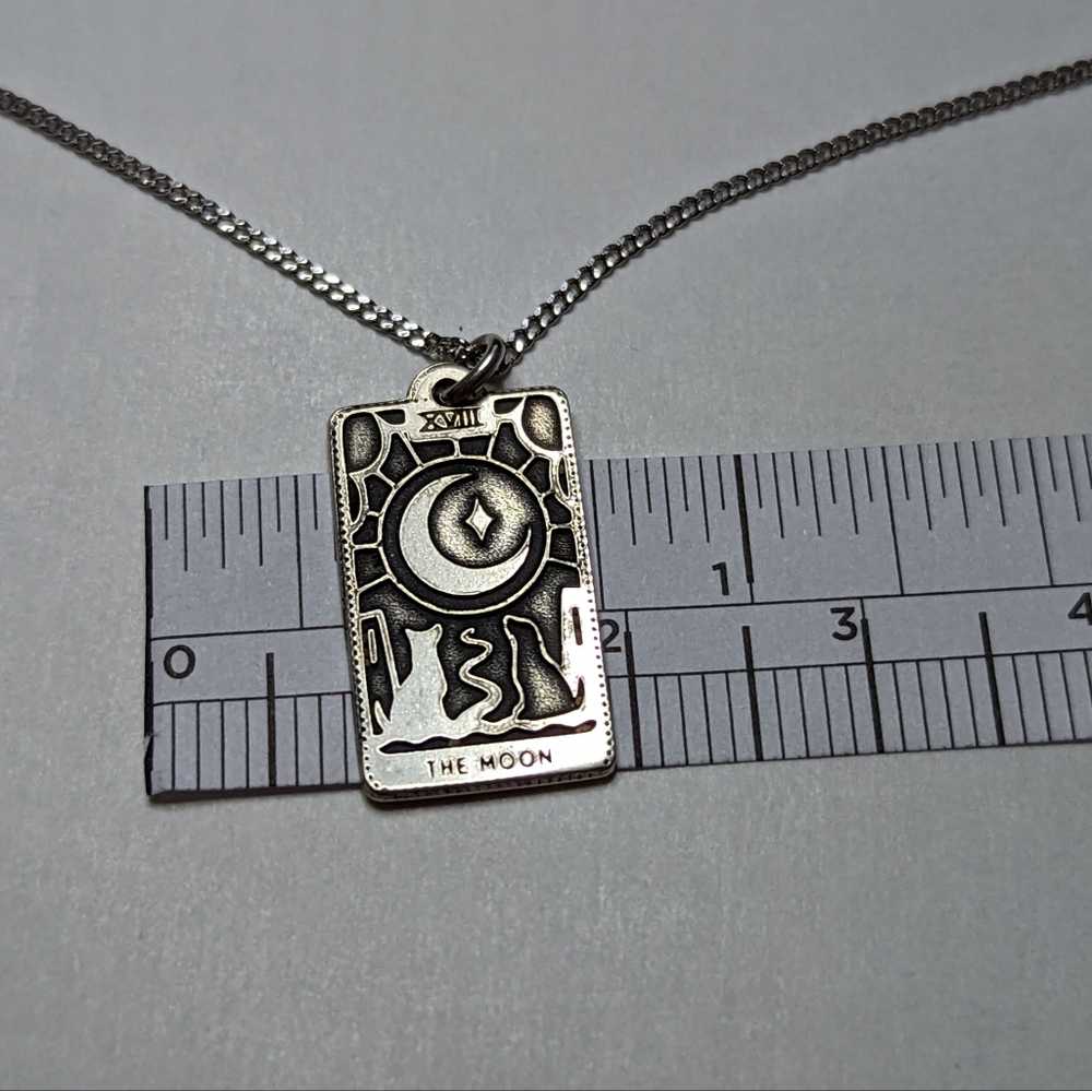 Tarot card charm the moon necklace